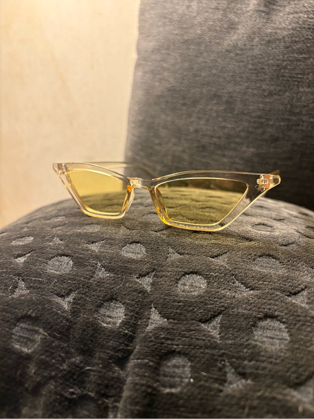 SHEIN Yellow Tinted Cat Eye Sunglasses